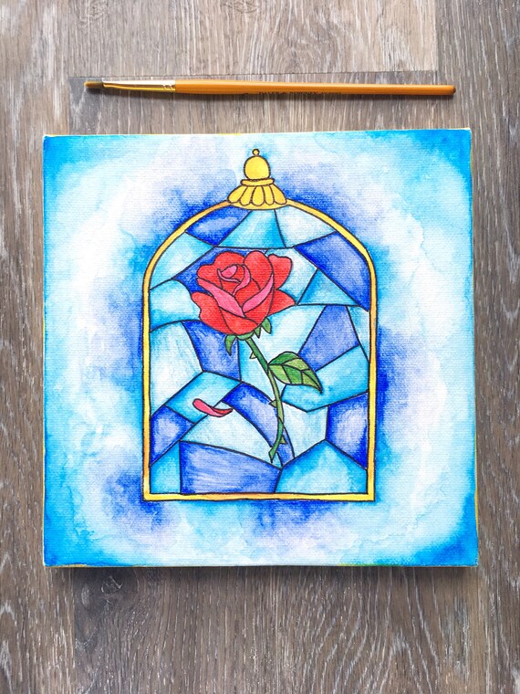 Original Hand Painted Watercolour Beauty And The Beast Rose Etsy Singapore