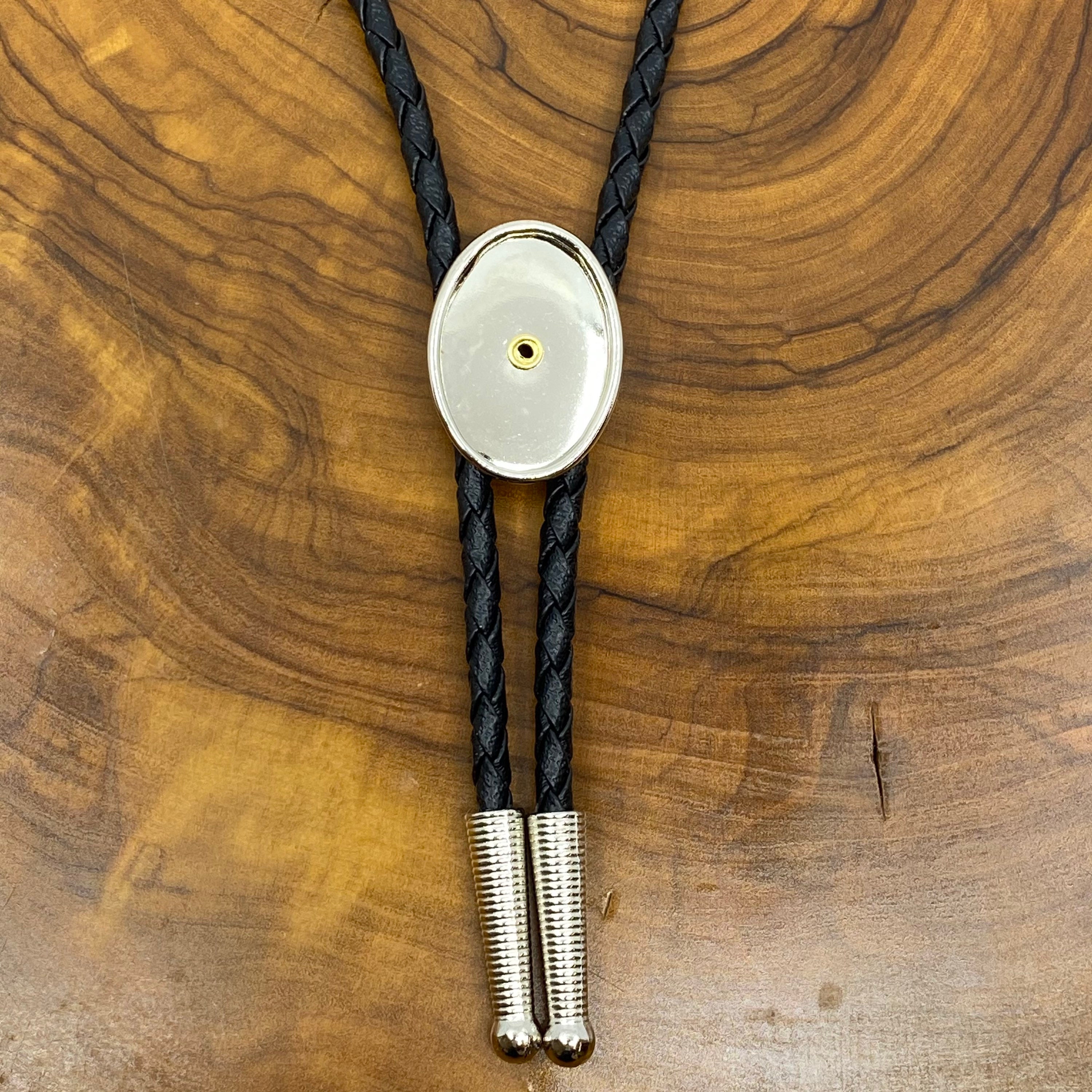 DIY bolo tie kit 18x25mm cup and cord with tips attached Etsy