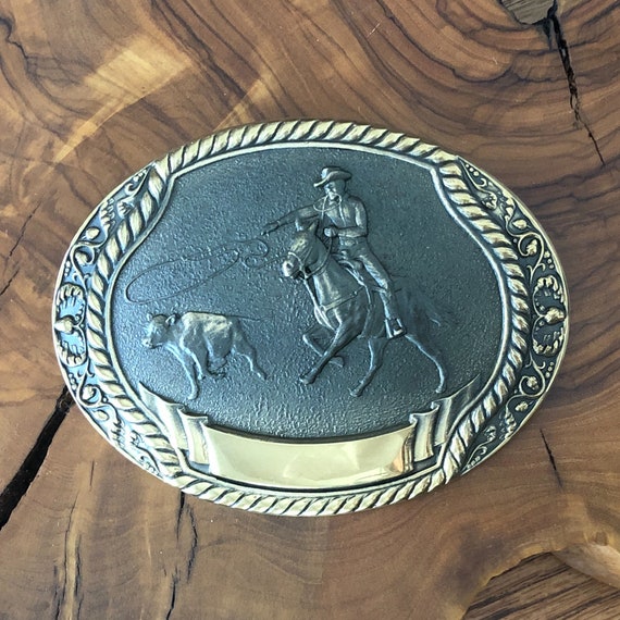 calf roping belt buckle