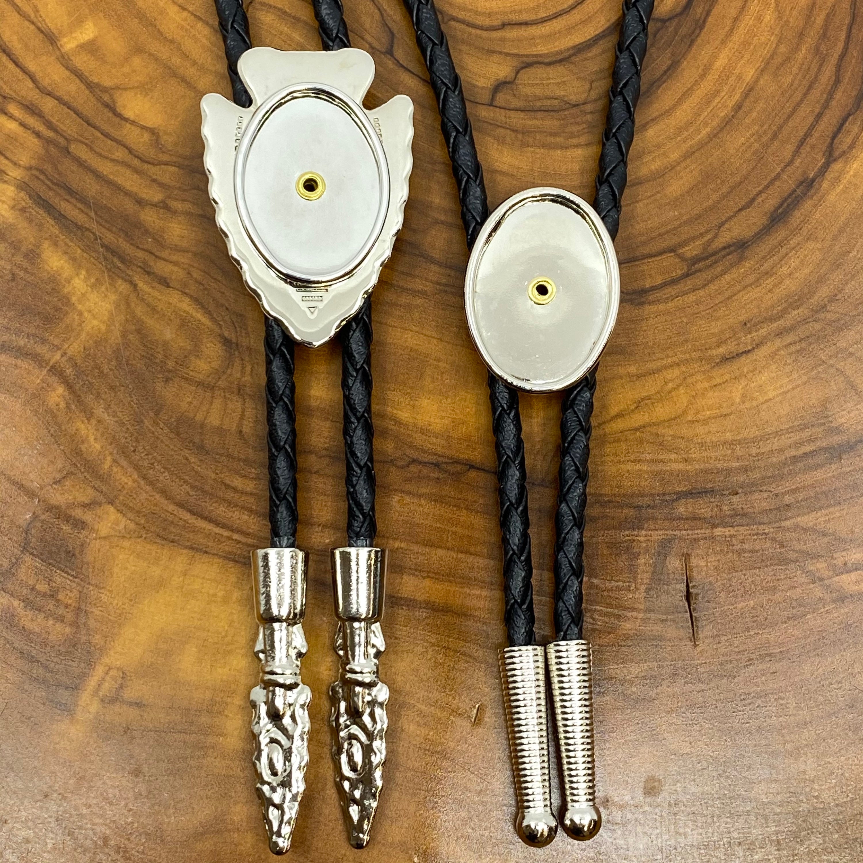 Diy Bolo Tie Kit 18x25mm Cup And Cord With Tips Attached Etsy