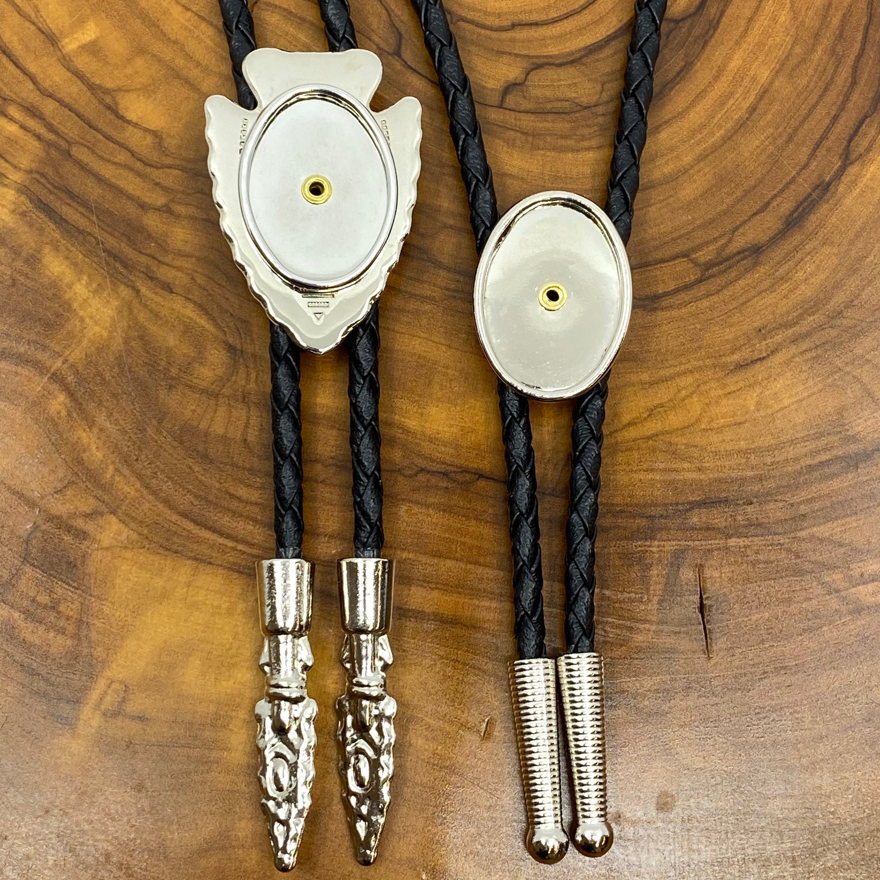 DIY bolo tie kit 18x25mm cup and cord with tips attached Etsy