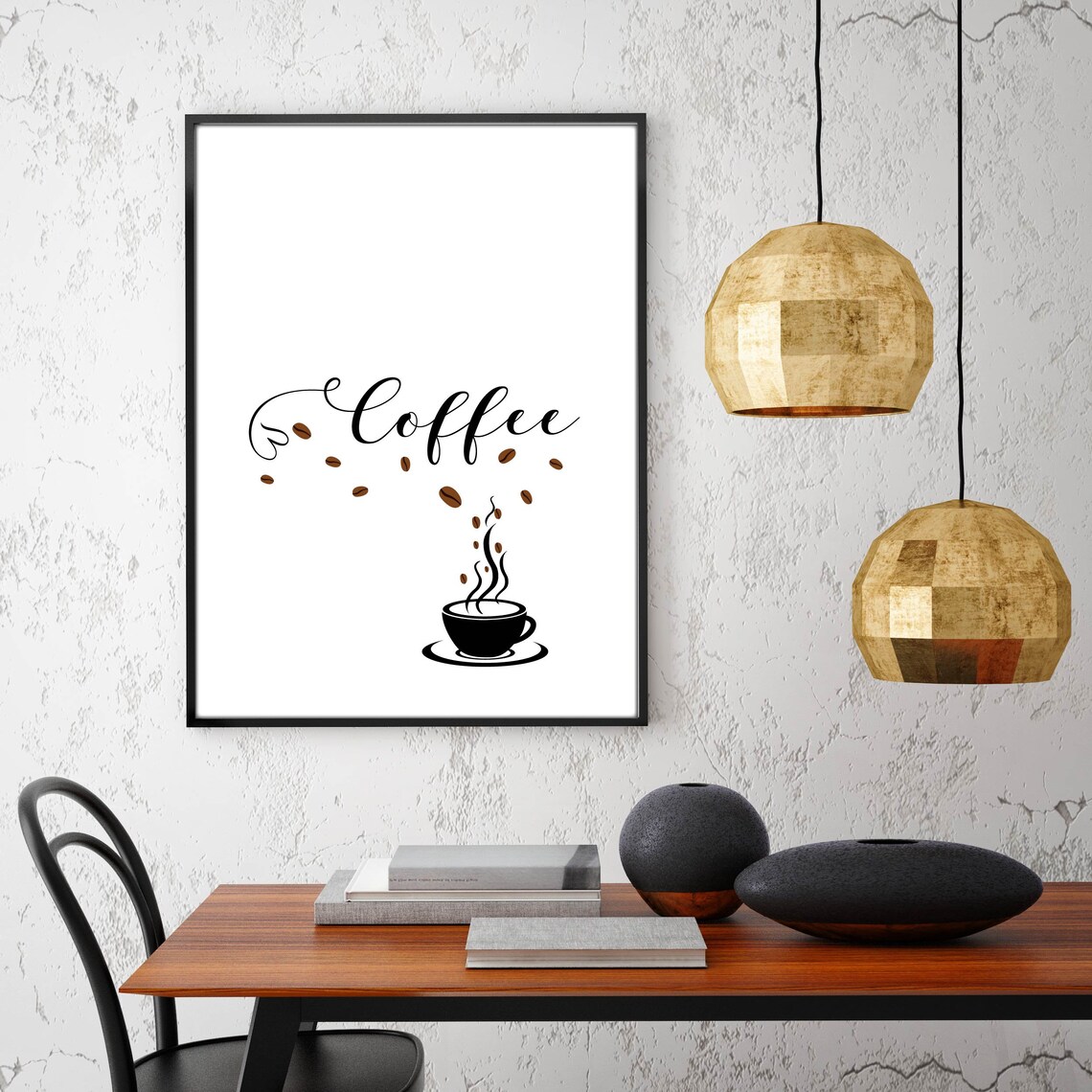 Kitchen Coffee A4 Art Print Modern Unframed Etsy