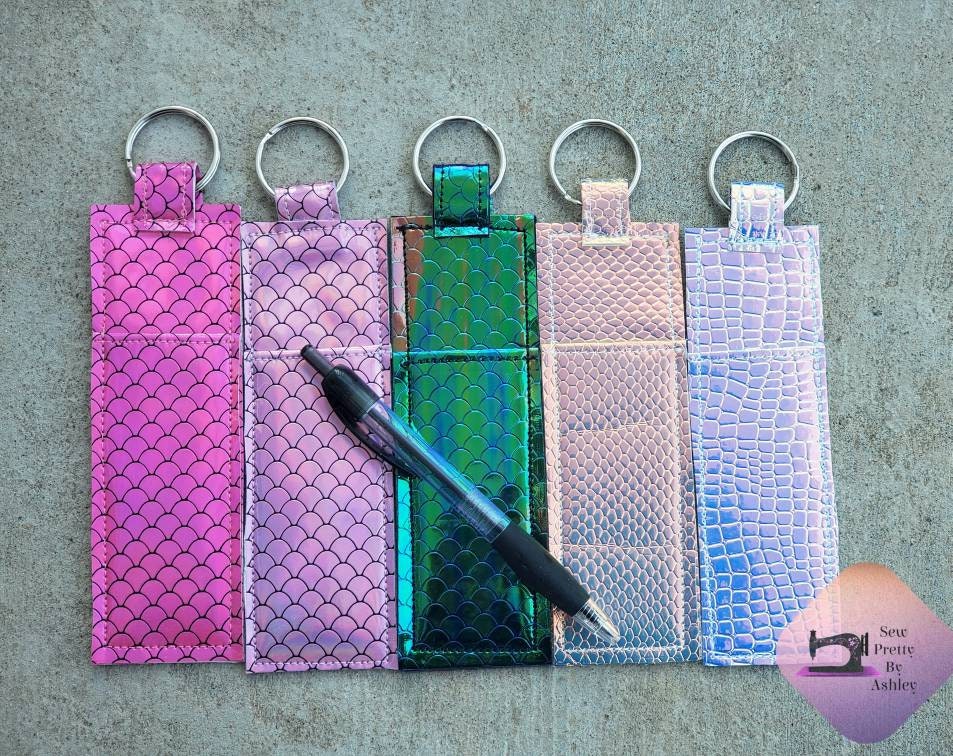 Pen Holder Keychain/ Pencil Holder Keychain/ Faux leather Etsy
