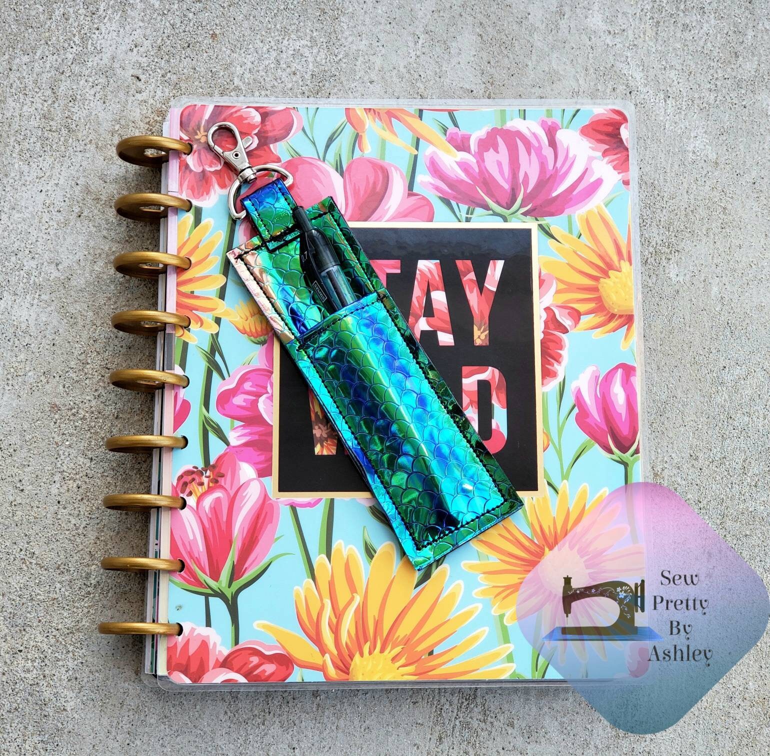 Pen Holder Keychain/ Pencil Holder Keychain/ Faux leather Etsy