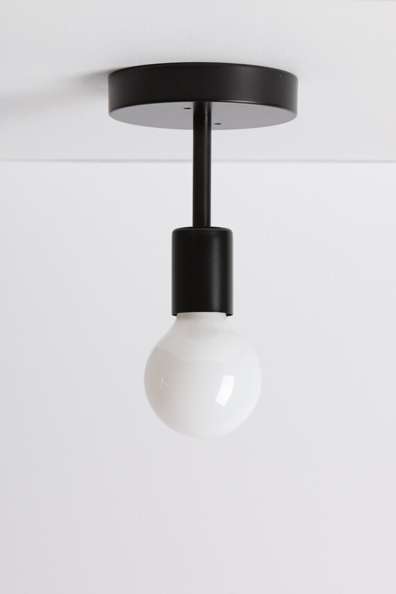 Black Cage Ceiling Light Semi Flush Mount