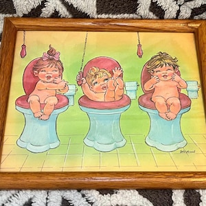 Dibujos animados de baño para niños de los años 70: trillizos