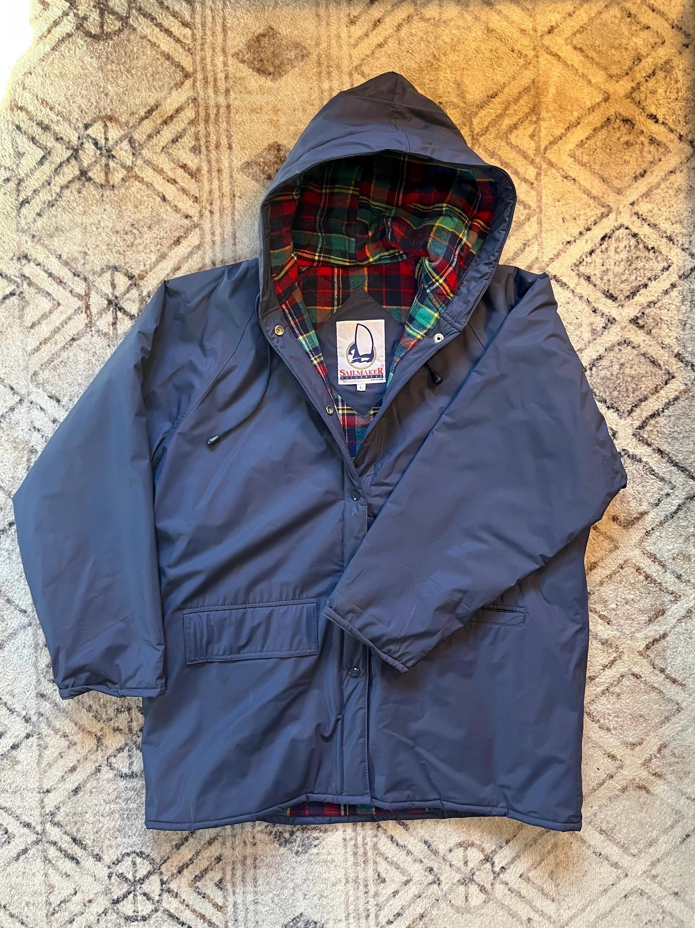 Vintage Navy Blue Sailmaker Rain Coat - Large - Etsy