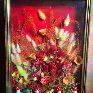Vintage Wood Floral Shadow Box