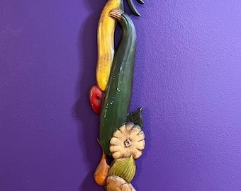 Mid-Century Modern Plaster Vegetable Kitchen Wall Decor - Vintage Veggies - MCM Retro Home Style