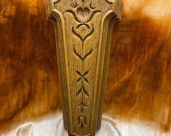 Vintage Syroco Wood Pattern Wall Pocket Vase - Mid Century - Faux Wood