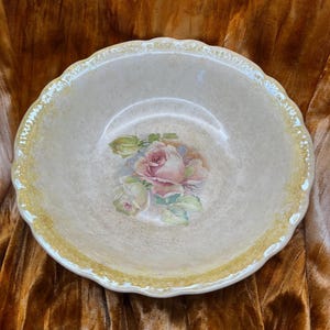 Antique Homer Laughlin 9” Floral Serving Bowl
