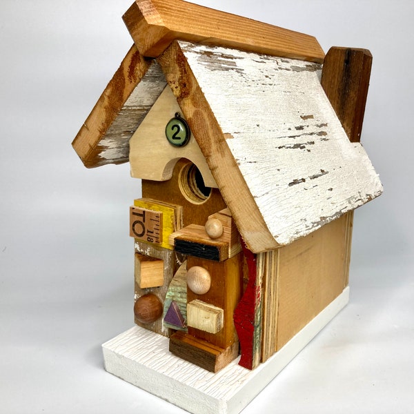 Unique Artistic Handmade Repurposed Wood Birdhouse