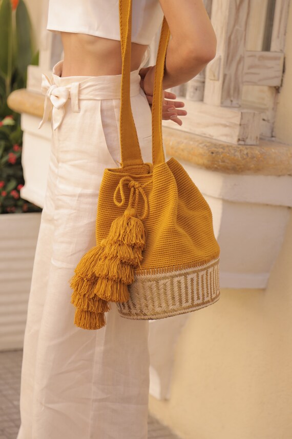 Mochilas tejidas con base en palma mochila Wayuu mochila bolso Etsy Espana