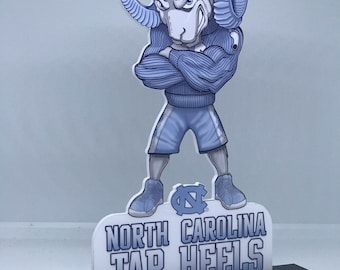 8" UNC Mascot standee