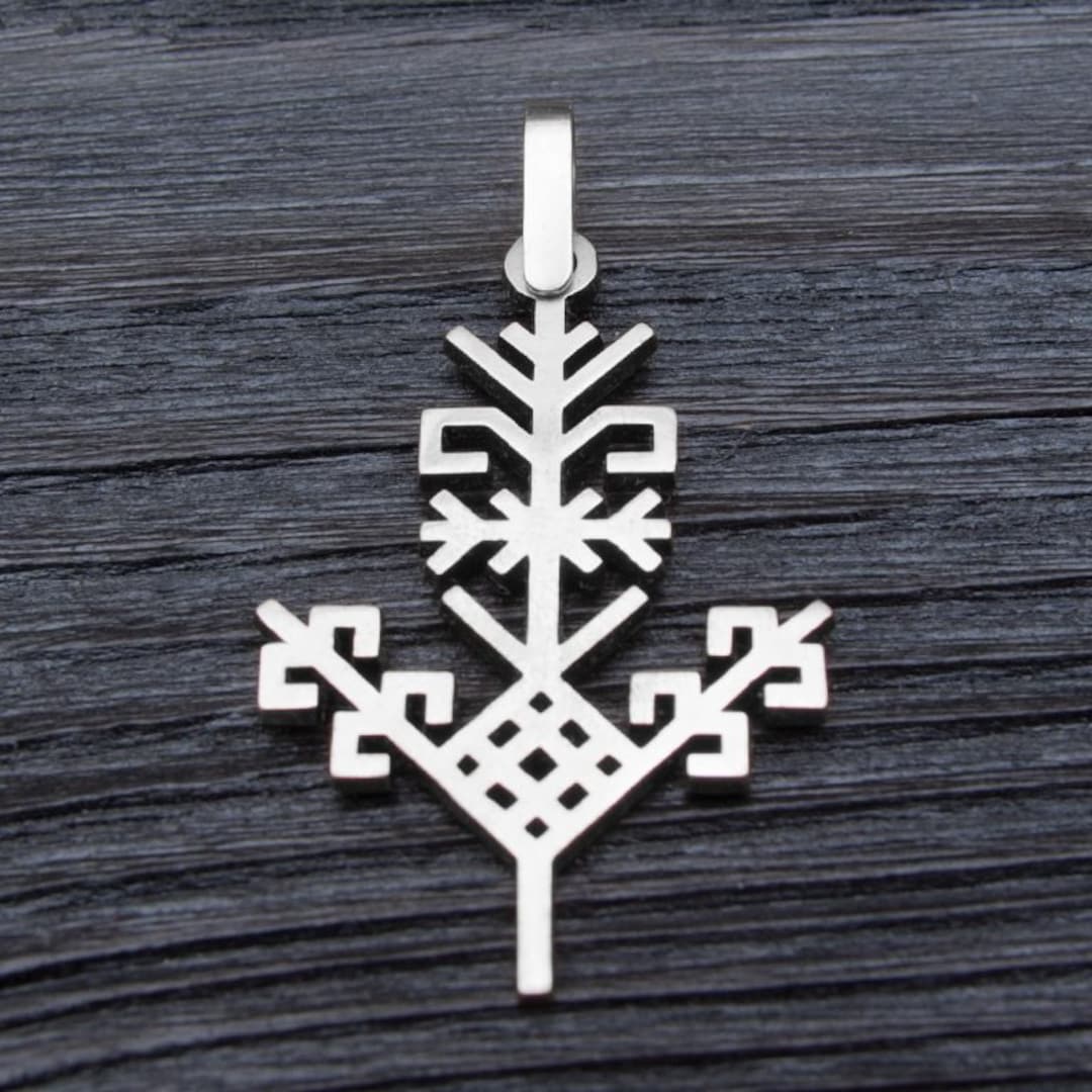 Silver Or Bronze Pendant With Latvian Ethnic Sign Handmade Women silver-or-bronze-pendant-with-latvian-ethnic-sign-handmade-women