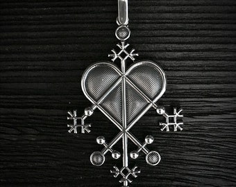 Oxidized Silver Heart Pendant, Leather Necklace, Romantic Gift