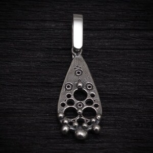 Beautiful teardrop pendant, Quality silver pendant on leather cord, Small teardrop, Handmade jewelry, Gift for her.