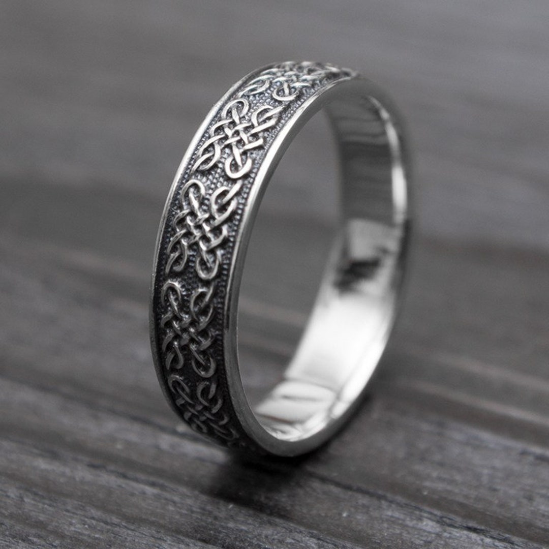 Celtic Wedding Ring Unisex Ring Silver Celtic Knot Ring - Etsy