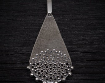 Handmade Sterling Silver Teardrop Pendant, Leather Cord Necklace
