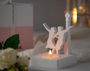 La La Land Tea-light holder, Table room decor, Plaster ornament, House warming gift, Candle gift