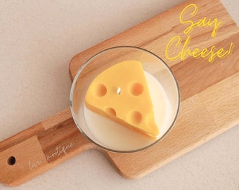 Cheese soy candle 8oz | Unique soy candle | Best friend gift | Gift for home | Handmade Candle | Cute candle | Cheese candle | Boho candle