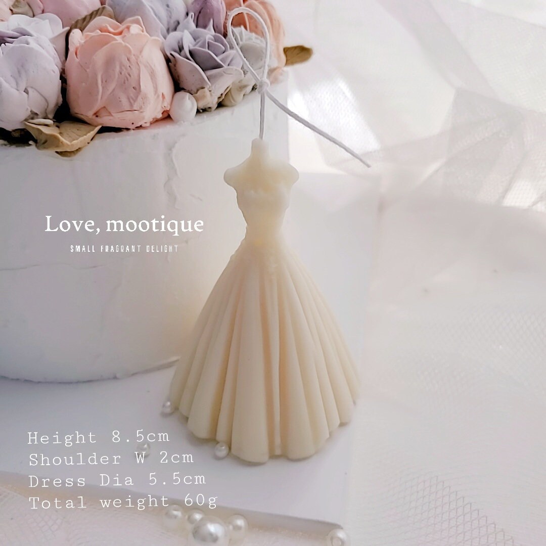 Mini Wedding Dress Candle Bridal Candle Decorative Candle Etsy