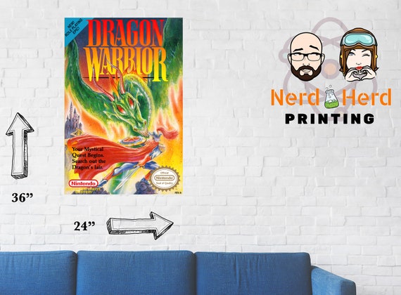Dragon Warrior Nes Game Box Cover Art Poster Or Magnet Etsy