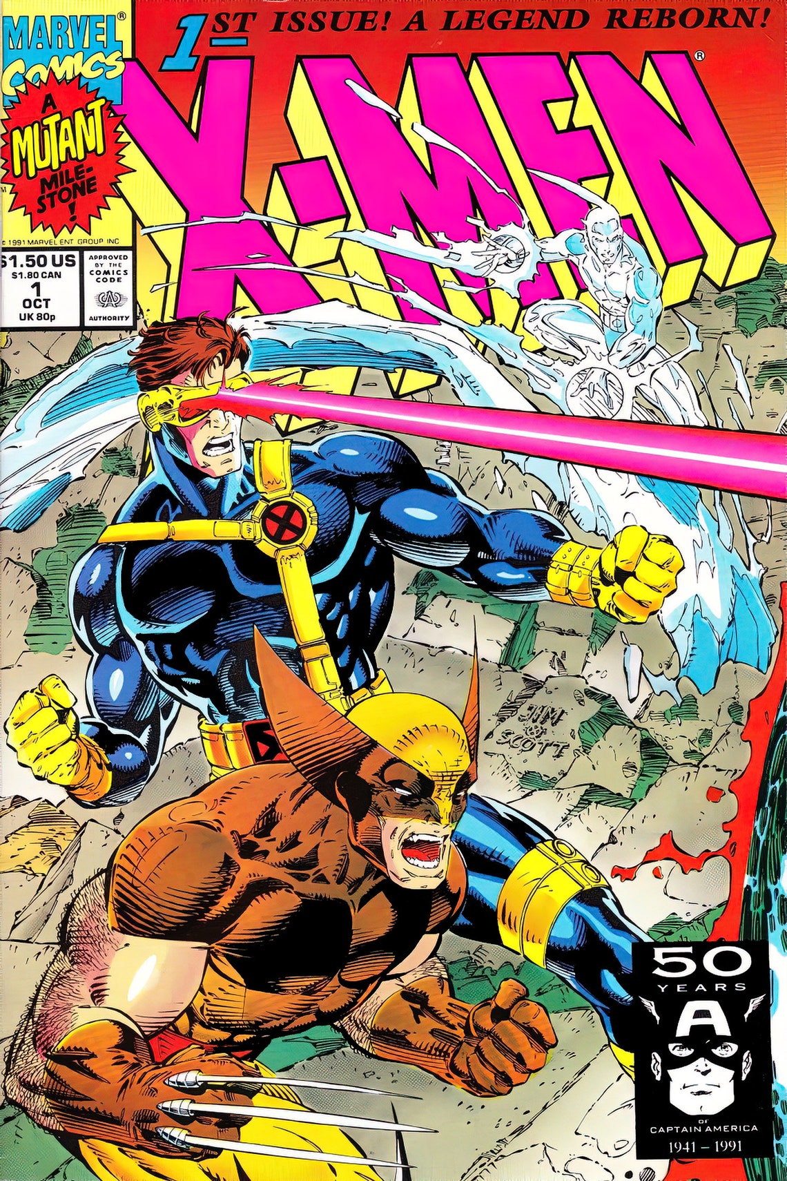 Uncanny X-Men 1 1991 Cyclops and Wolverine Marvel Comic Cover | Etsy
