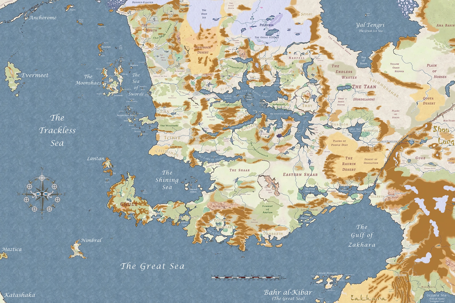 Map of Faerun Realms 5th Edition Multiple Sizes and Etsy