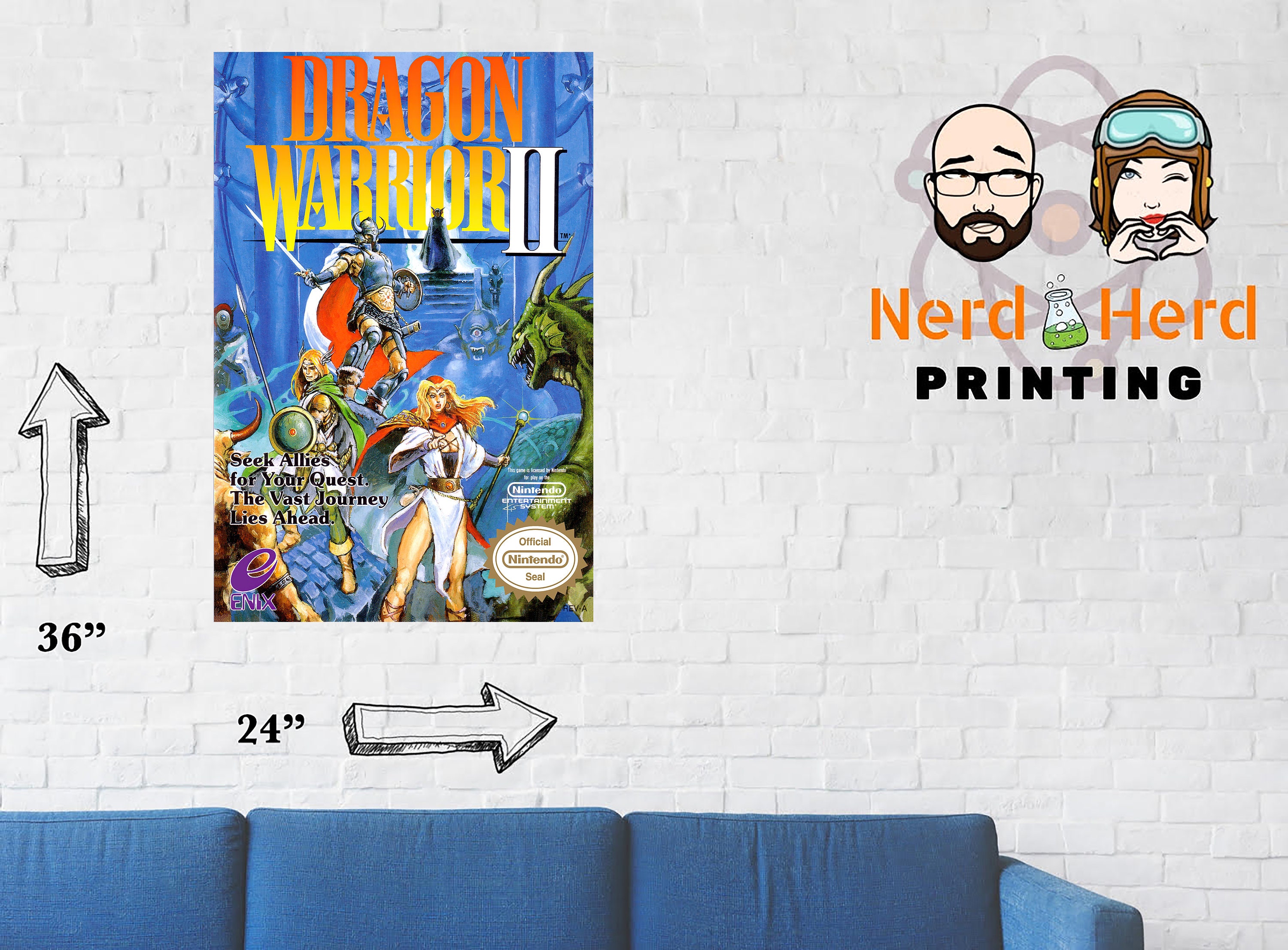 Dragon Warrior Ii 2 Nes Game Box Cover Art Poster Etsy