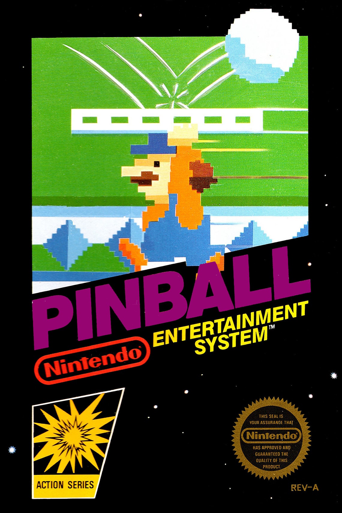 Pinball NES Game Black Box Cover Art Poster Etsy