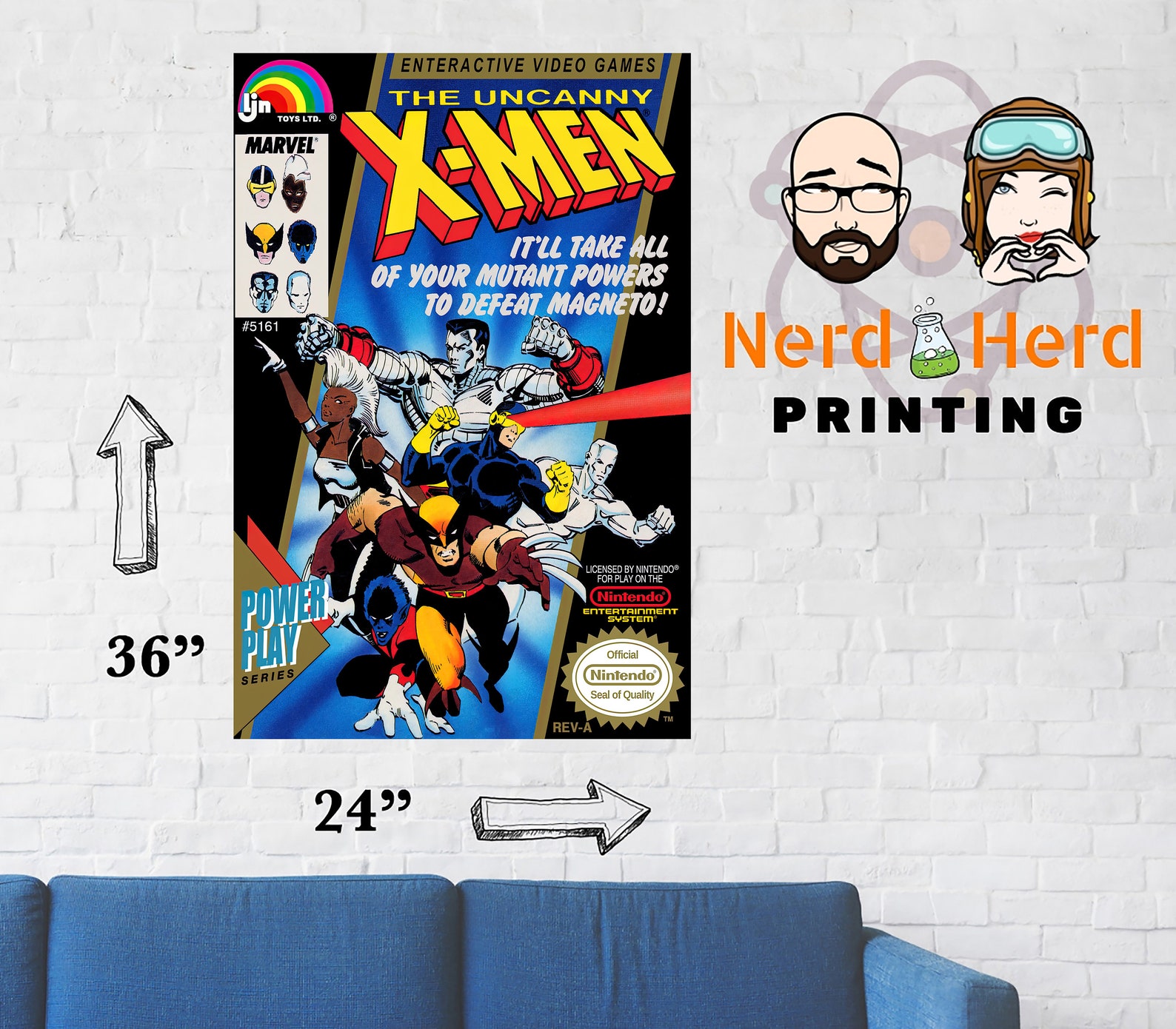 The Uncanny Xmen NES LJN Game Box Cover Art Poster Etsy