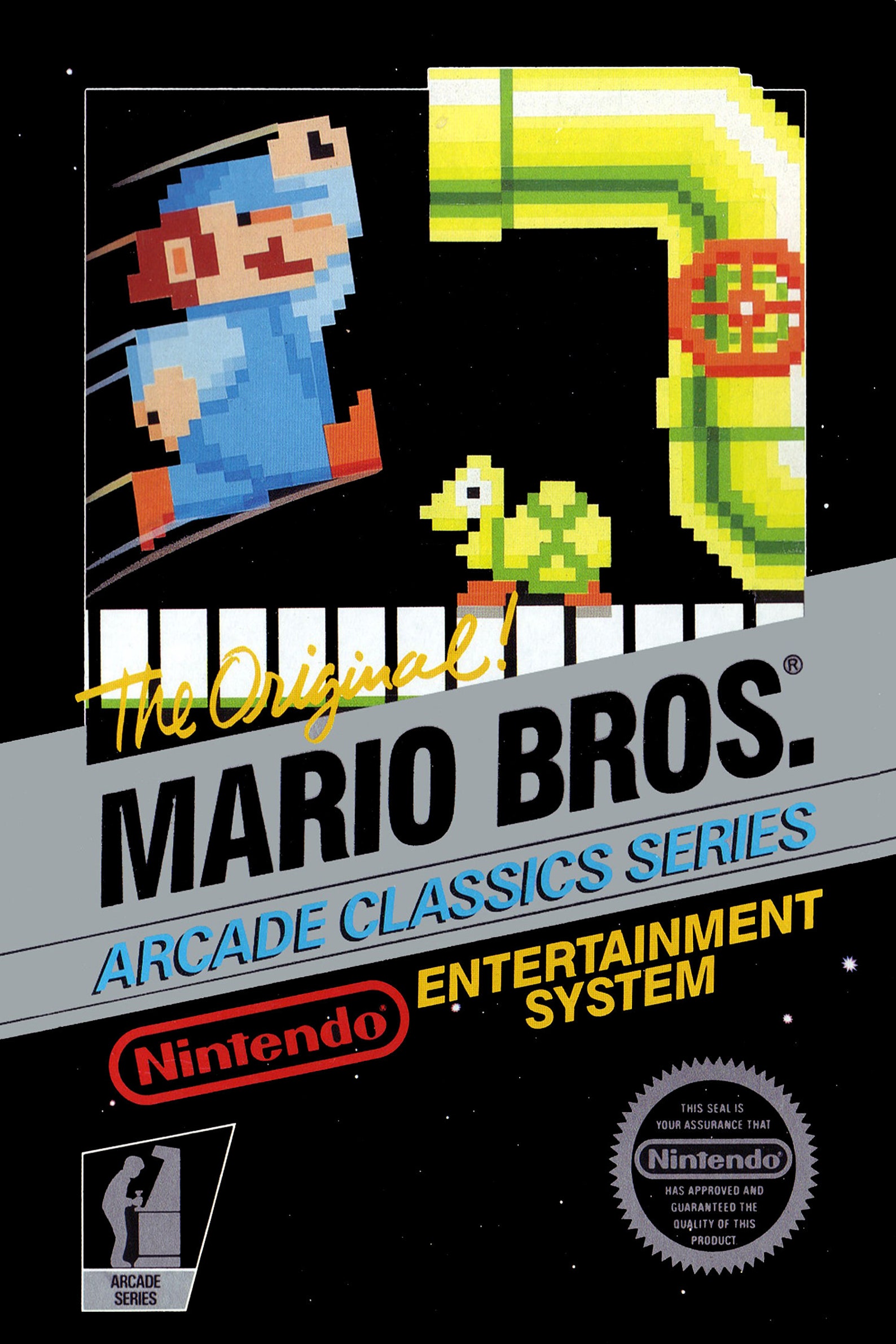 Mario Bros. NES Game Black Box Cover Art Poster Etsy
