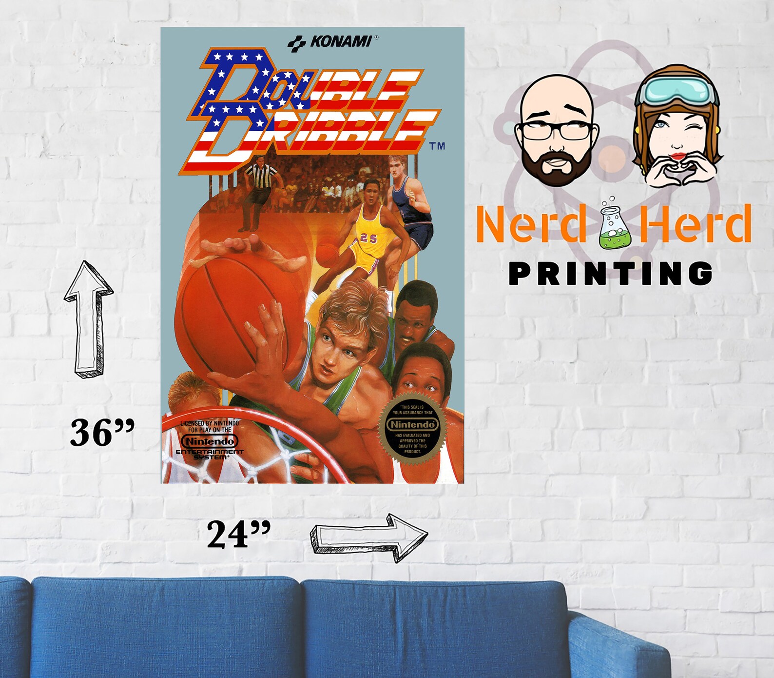 Double Dribble NES Game Box Cover Art Poster Multiple Sizes | Etsy