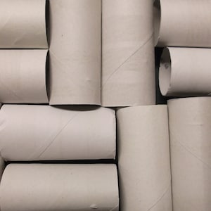 50 ROTOLI DI CARTA IGIENICA marrone e bianco tubo di cartone artigianale nucleo pulito usato