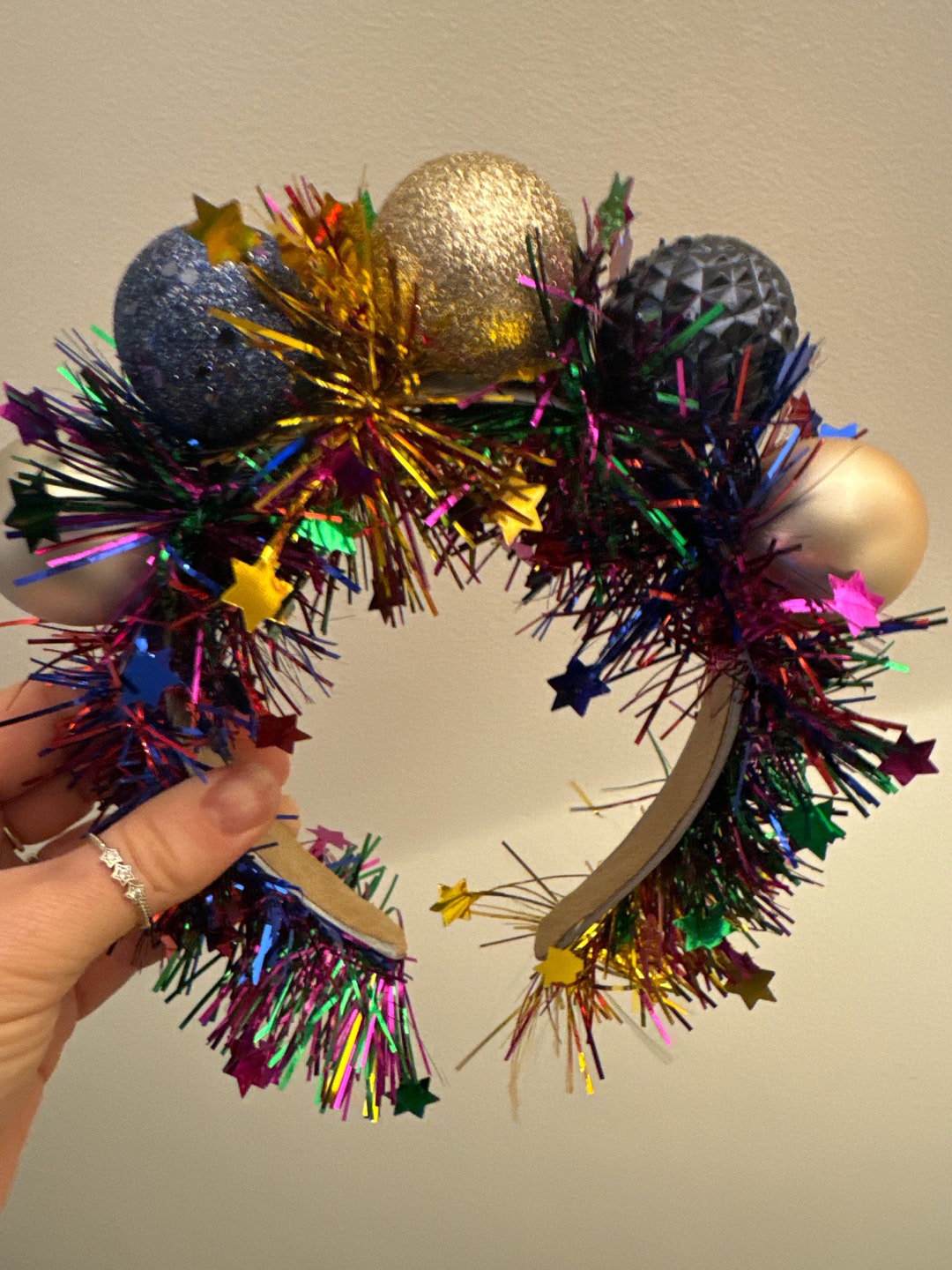 Tinsel Christmas Crown Bauble Headband Tinsel Headband Etsy