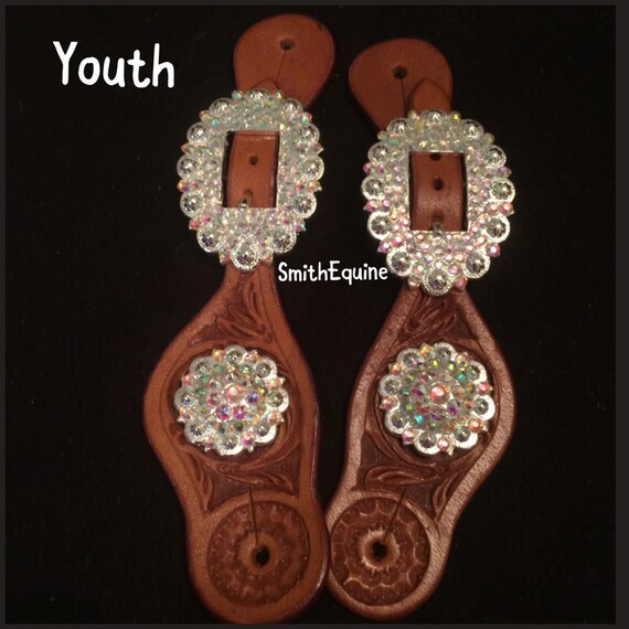 Combo Spurs Spur straps Kids Youth 7~9" Western PINK Bling Filigree Great Gift 