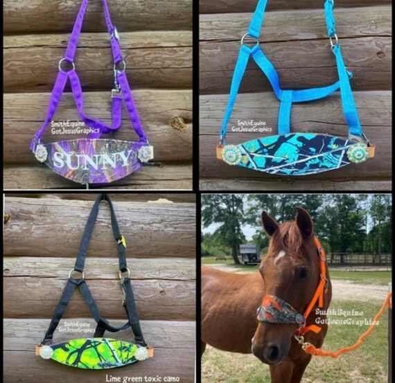 Horse or Pony Camo Bronc Halter 9 Colors Available Etsy