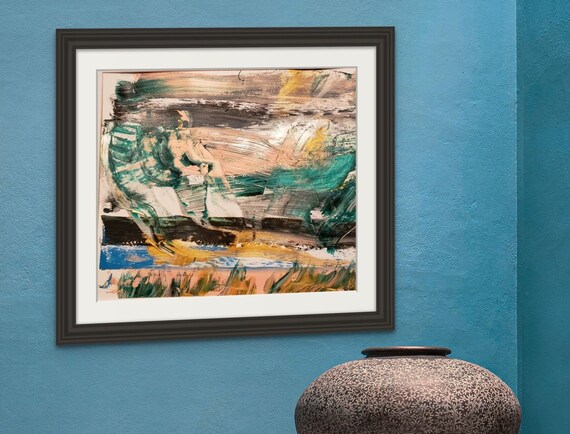 ORIGINAL, 11x14 FRAMED Abstract,  "In Motion"