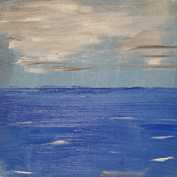Print  SALE 25 dollars  Abstract Ocean Scene with mat 11x14"