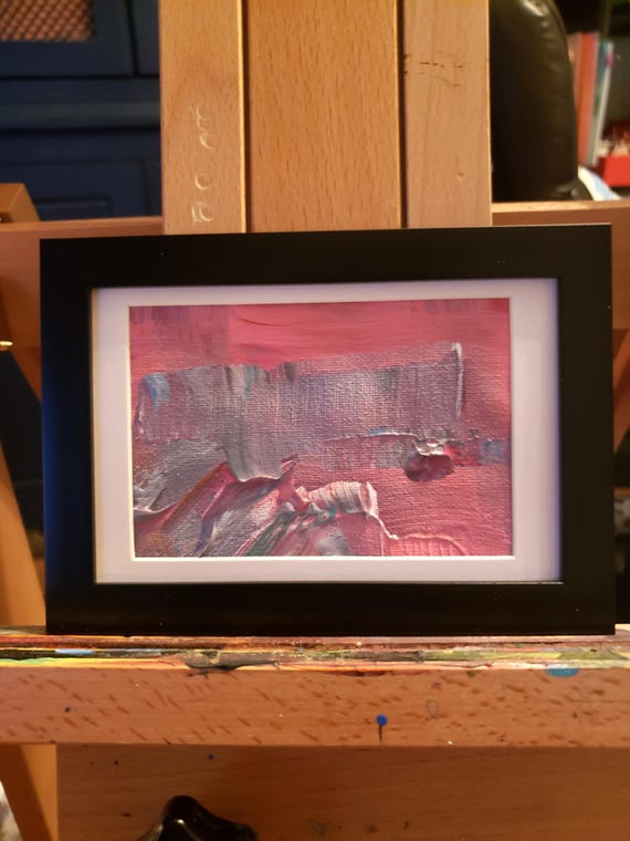 Original,Abstract Painting,Framed  acrylic on canvas 4.75x6.75