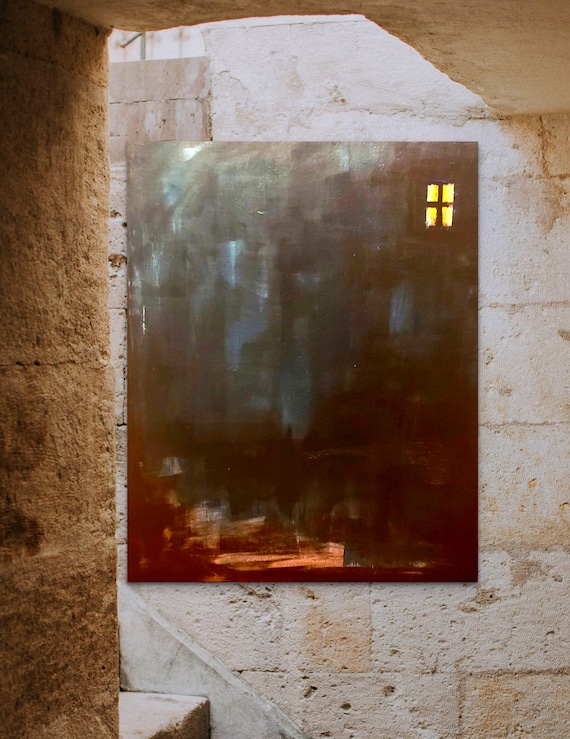 Abstract Painting Abstract Art Original Abstract Painting Acrylic onStretched Canvas Abstract Wall Art Dark Blue Abstract Painting