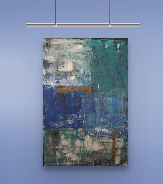 Original Modern Abstract ,Hand Painted acrylic, 20x30x1.5 Colorful  stretched canvas