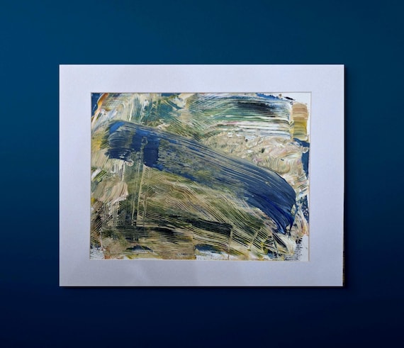 Original Abstract  painting on 9x12 paper with 11x14 mat  unframed
