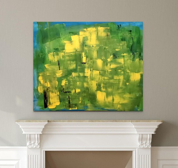 Original Abstract Art Abstract Painting Modern Textured Art Wall Art Handmade Wall Art Modern art Modern all Art Large green yellow art
