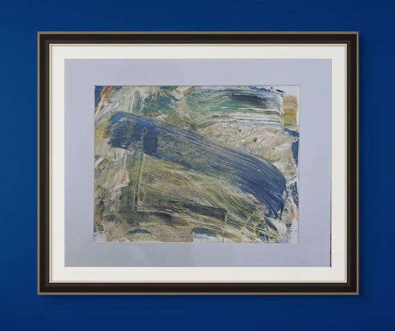Original Abstract  painting on 9x12 paper with 11x14 mat  unframed