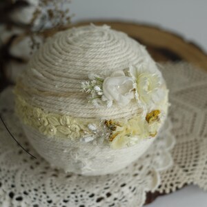 2 Yellow and Beige Boho Headbands, Newborn props, Newborn Baby tiebacks for Photographers