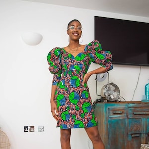 African dress, African Print Dress, Midi Dress, Niamey Ankara Dress,  African clothing for women