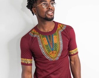 Dashiki Tshirt,  African clothing for men,  African men's fashion, Dashiki clothing
