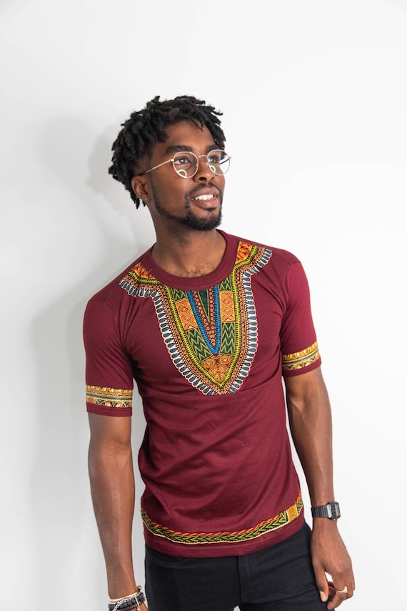 ダシキ Tシャツ、アフリカの男性用衣類、アフリカの男性ファッション 